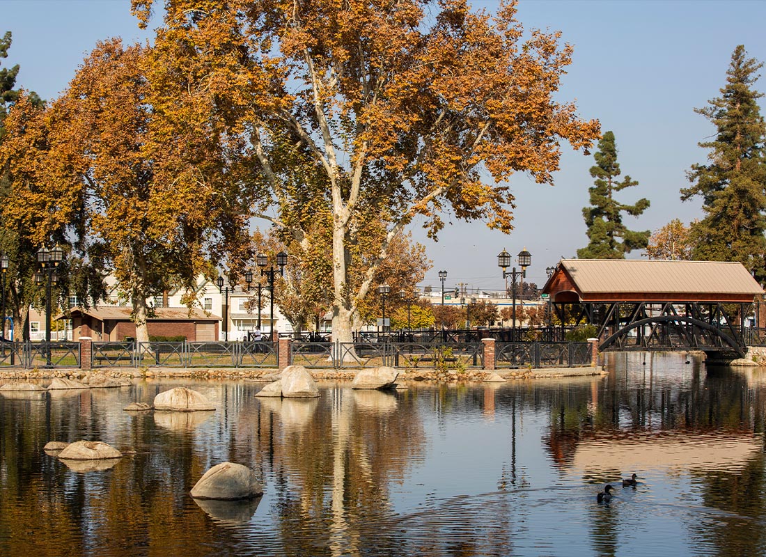 Bakersfield, CA - Afternoon Autumn View of a Public Park in Downtown Bakersfield, California